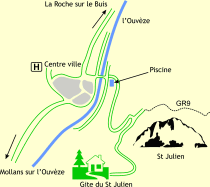 Carte route du Gîte du Saint Julien